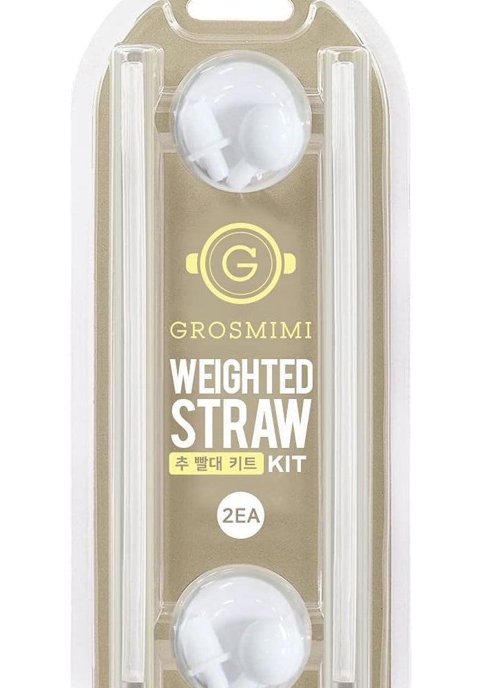 GROSMIMI Weighted Straw Kit - Twin Pack Silicone Gravity Ball Straw Replacement for Sippy Cups - Image 1